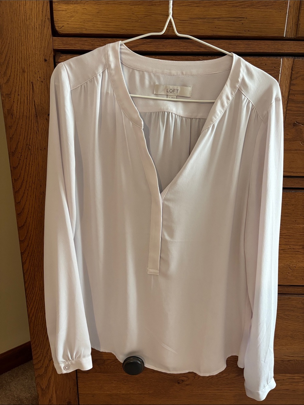 LOFT Light lavender Long-Sleeve V-Neck Blouse